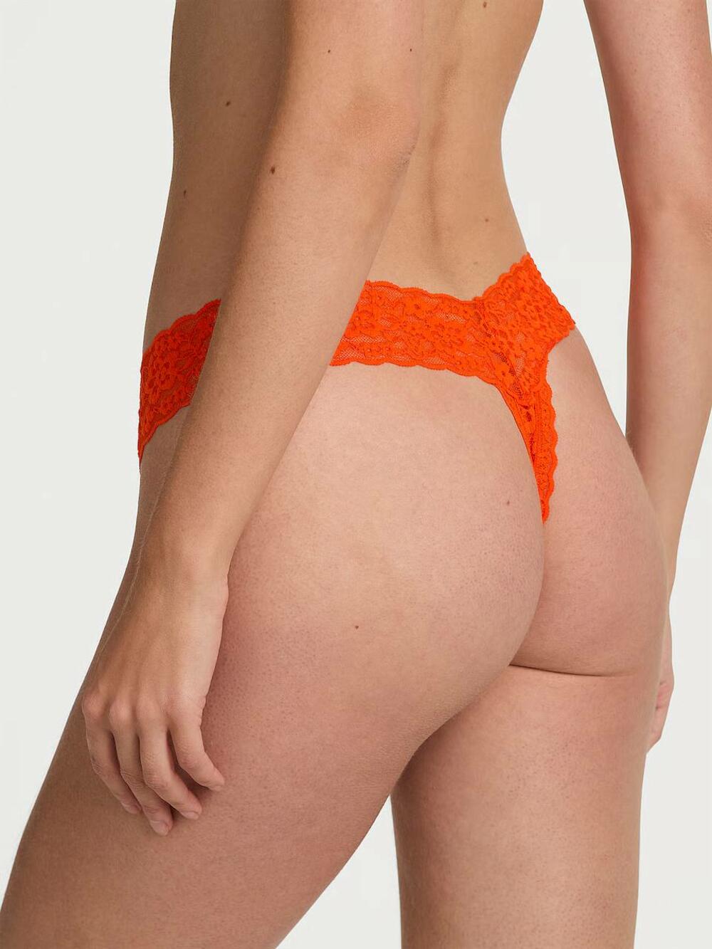 Кружевні трусики стрінги розмір М Wild Orange