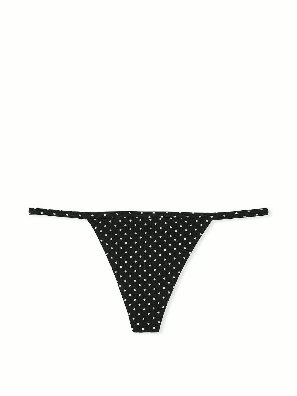 Stretch Cotton V-String Розмір М Black & White Dots (4X40)