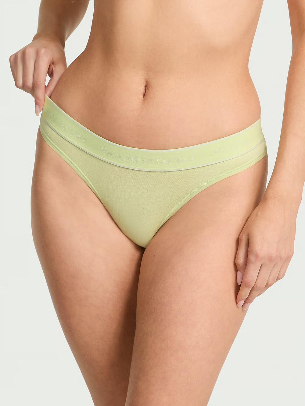 Трусики стрінги Logo Cotton Розмір S Reed Green 29К2