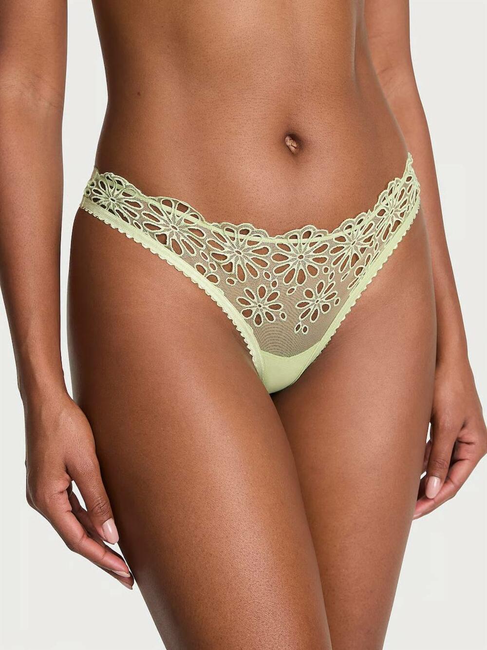 PINK Logo Mesh Стрінги Розмір S Reed Green 29К2