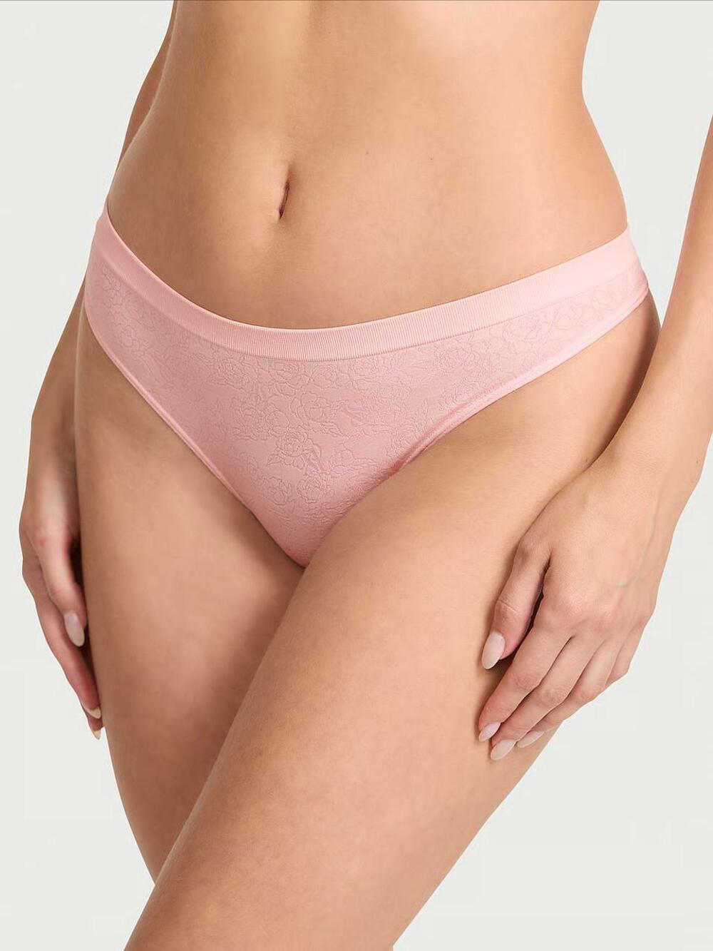 Трусики стрінги Seamless гладкі Розмір S Angel Pink Sketch Floral (7BD5)
