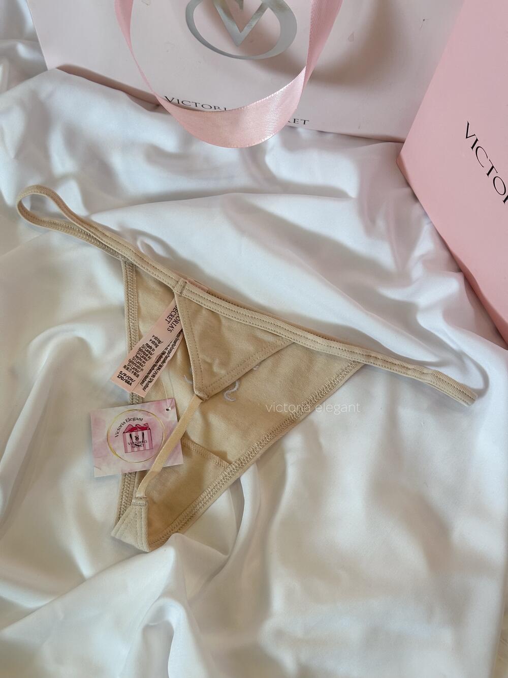 Stretch Cotton V-String Розмір S Marzipan PINK