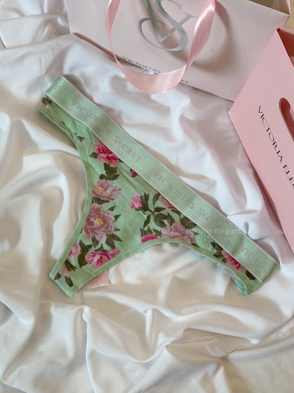 Трусики стрінги Logo Cotton Розмір S Green