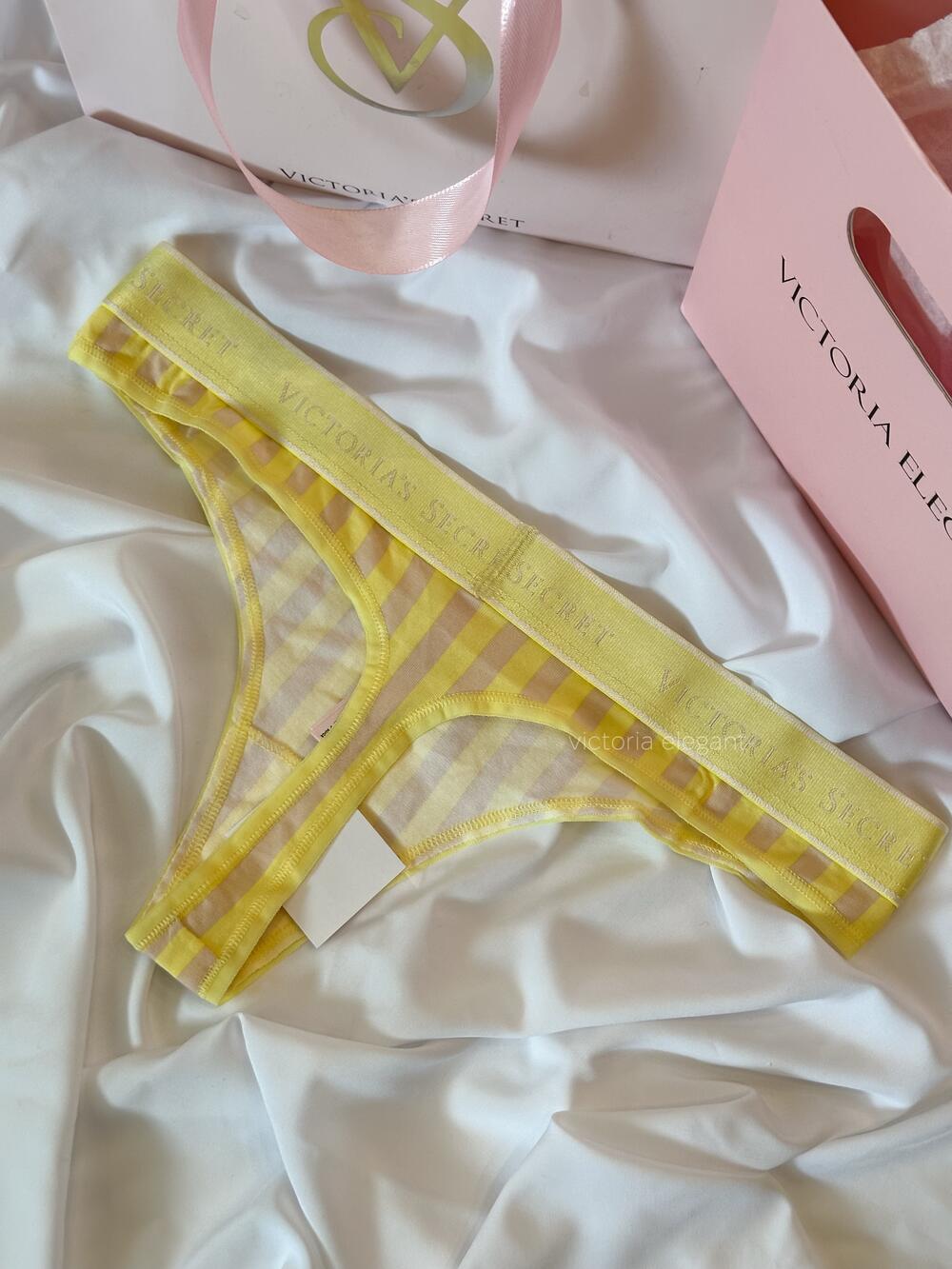 Трусики стрінги Logo Cotton VS розмір L Yellow