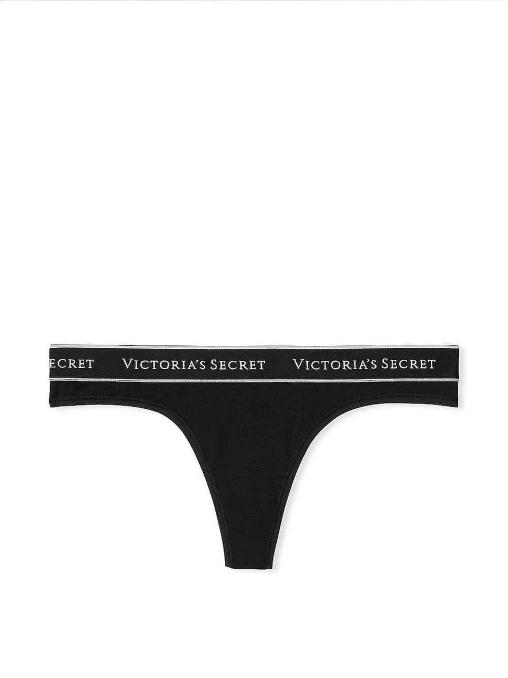 Трусики стрінги Logo Cotton VS розмір L Black