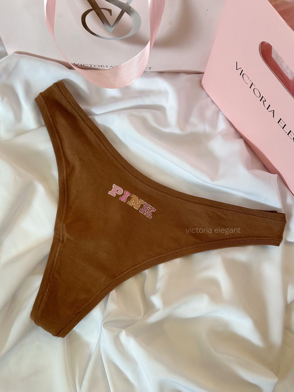 PINK Logo Mesh Стрінги Розмір XS Toffee 4YQY