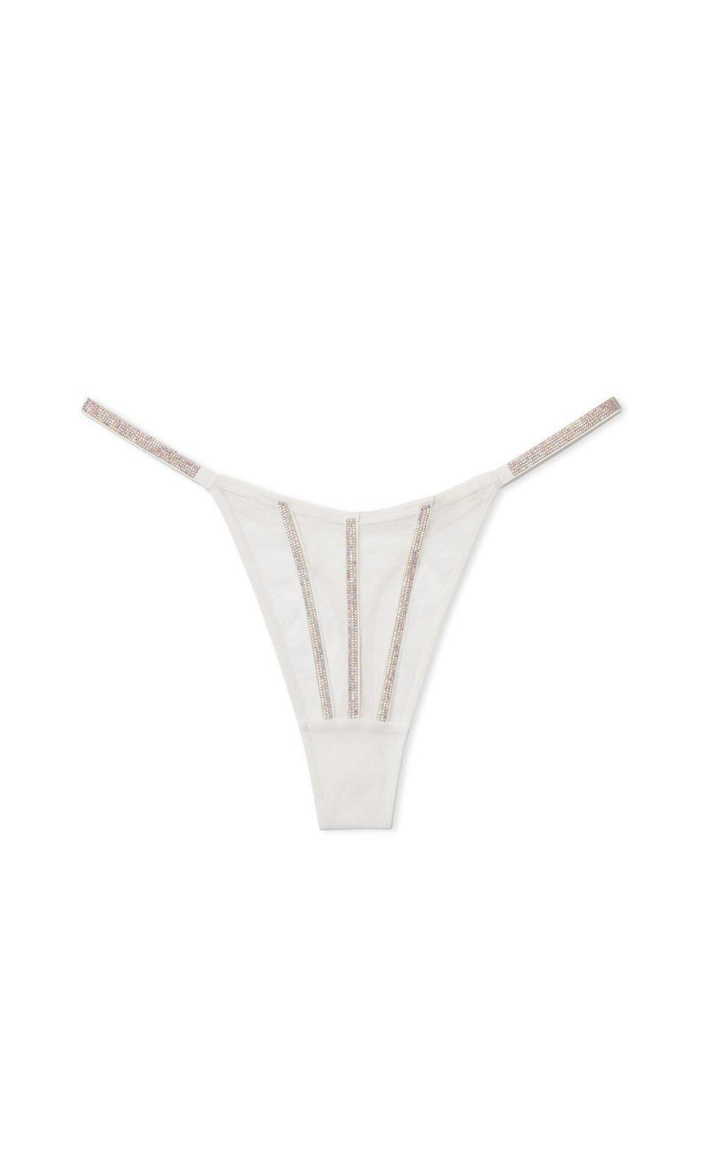 Sheer Shine Thong Panty Розмір М White