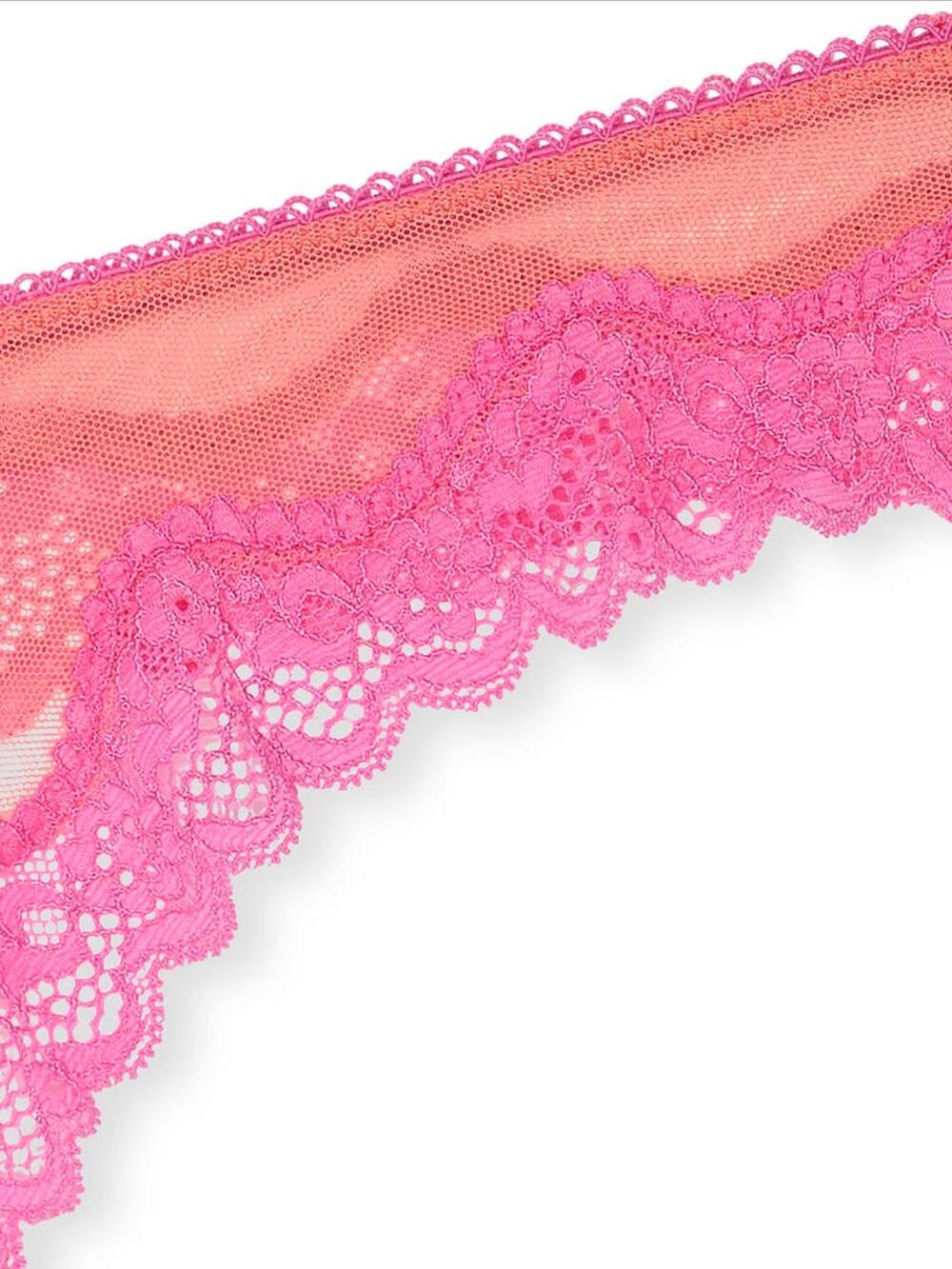 Tease Mesh Lace-Trim Розмір S Coral & New Peony(72ZE)