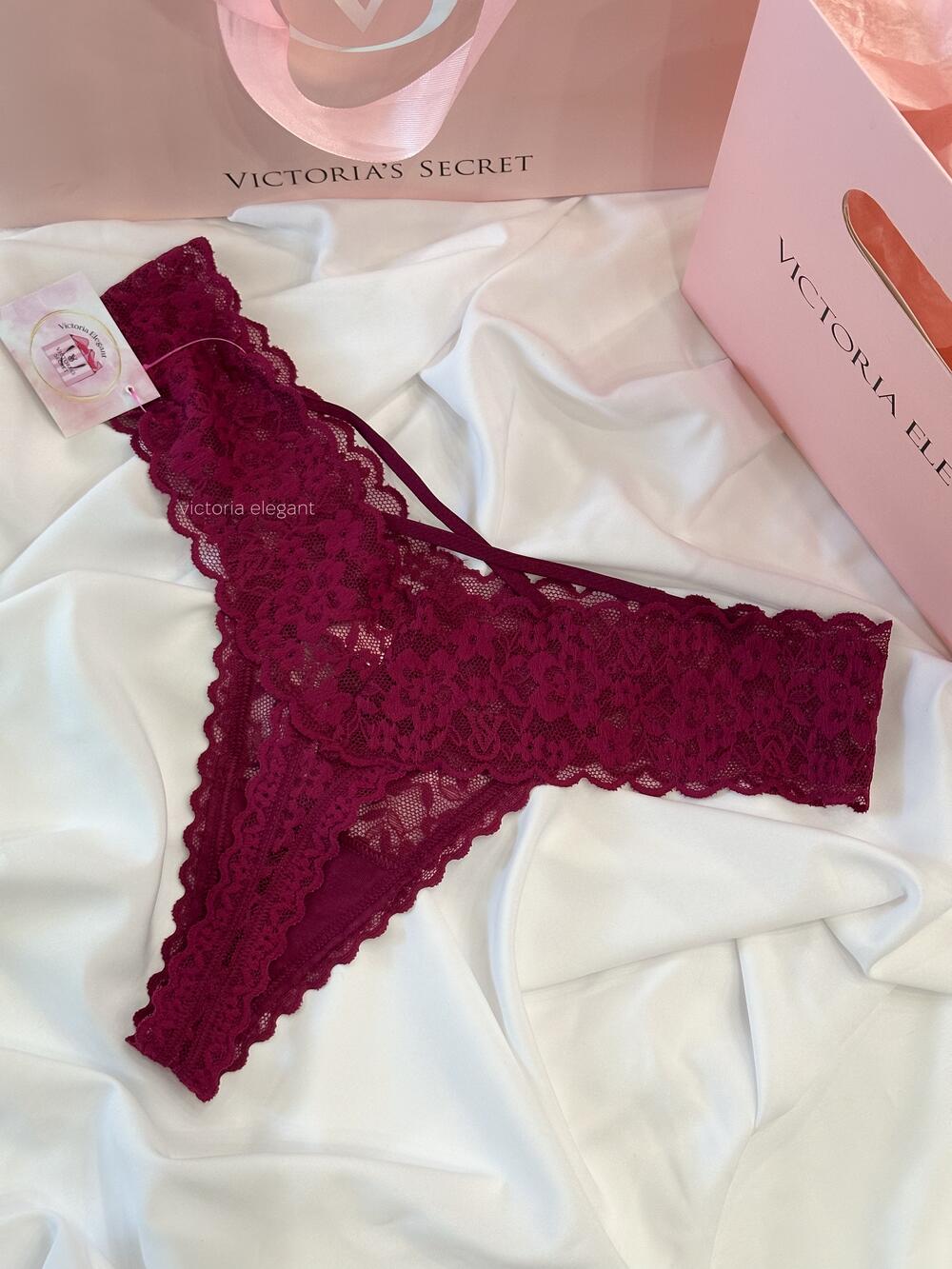Мереживні стрінги Розмір S Burgundy Brown (75Q6)