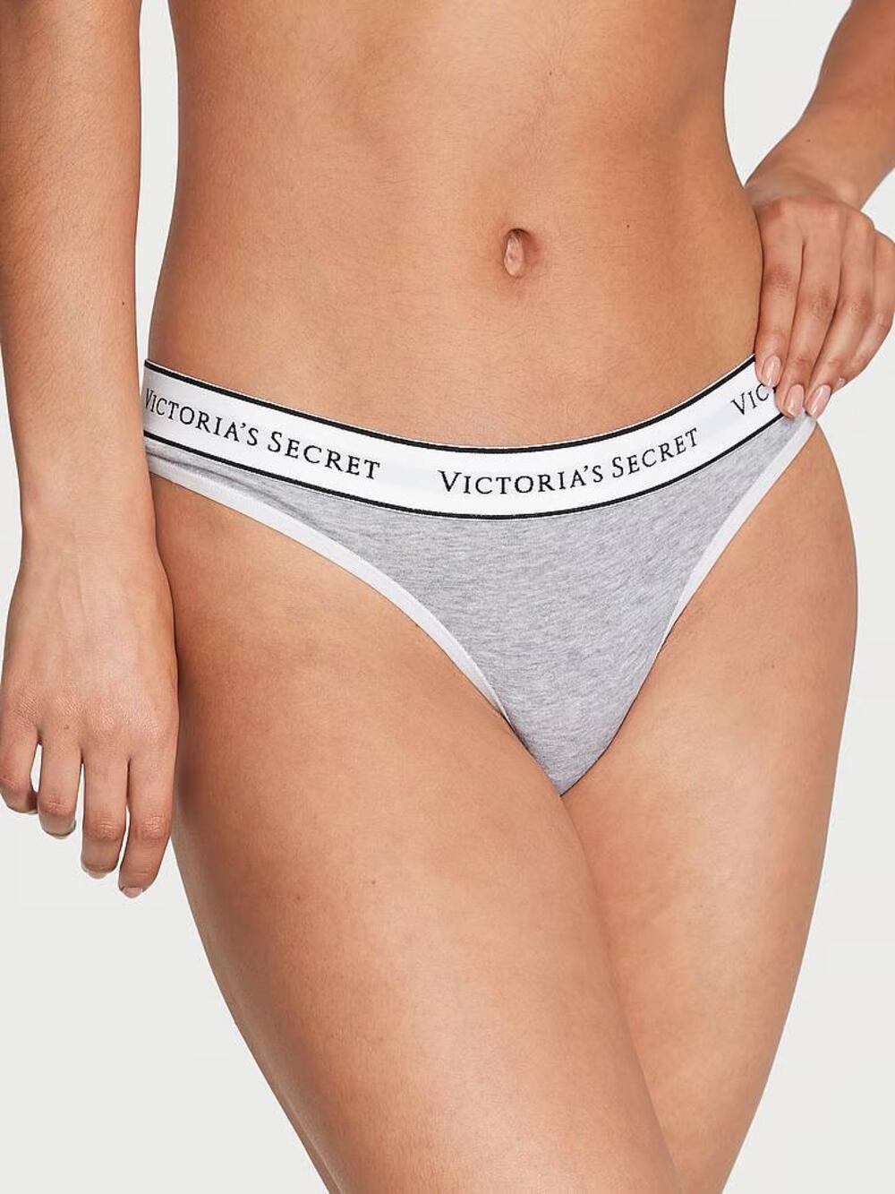 Трусики стрінги Logo Cotton розмір М Grey cotton