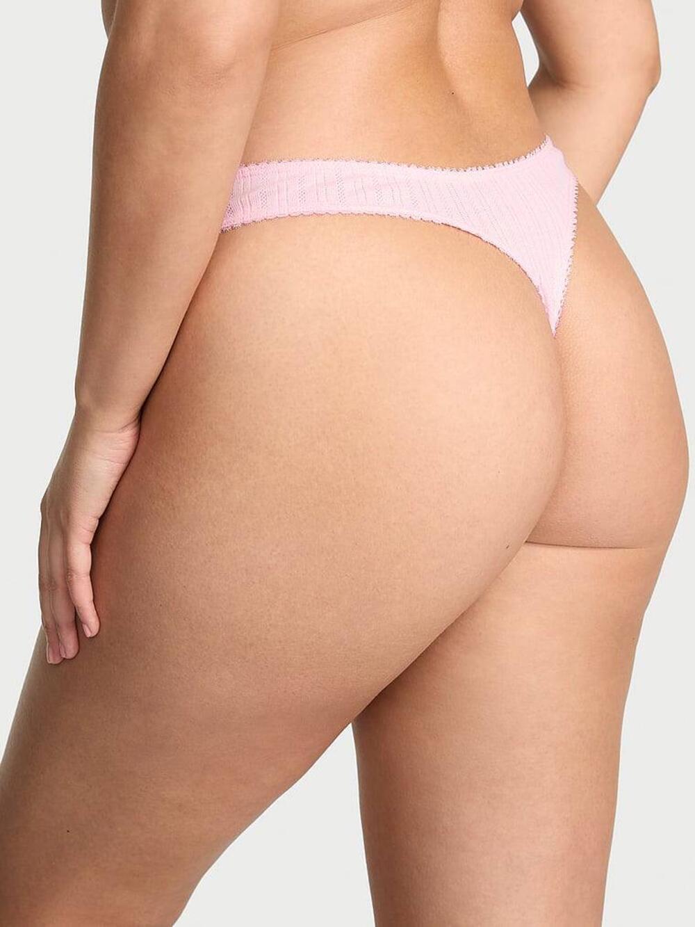 Stretch Pointelle High-Leg Scoop Thong Panty Розмір С Pretty Blossom (3MQ4)