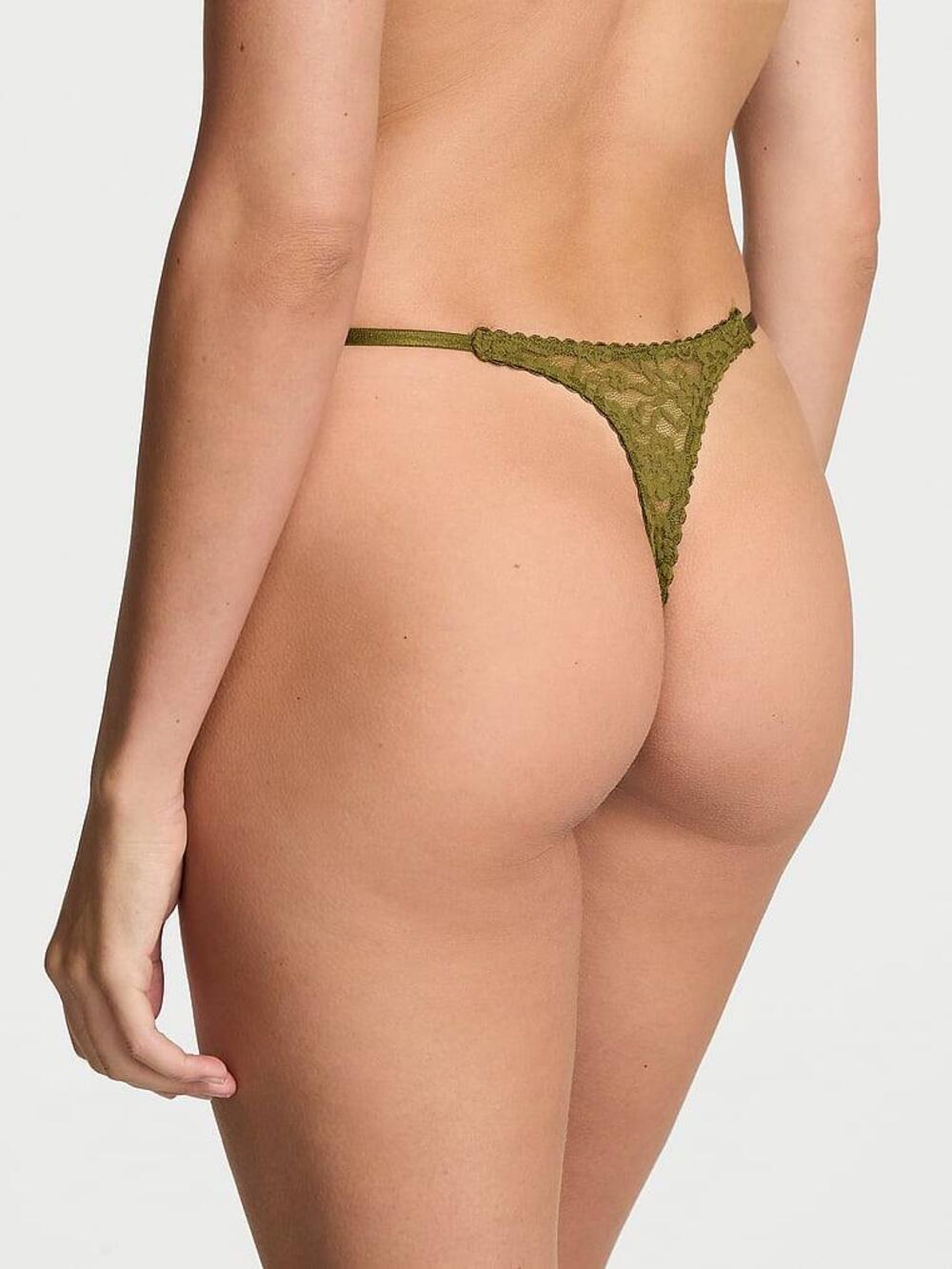 Lacie Lace-Up Bow String Thong Panty Розмір М Green Chameleon (2DMR)