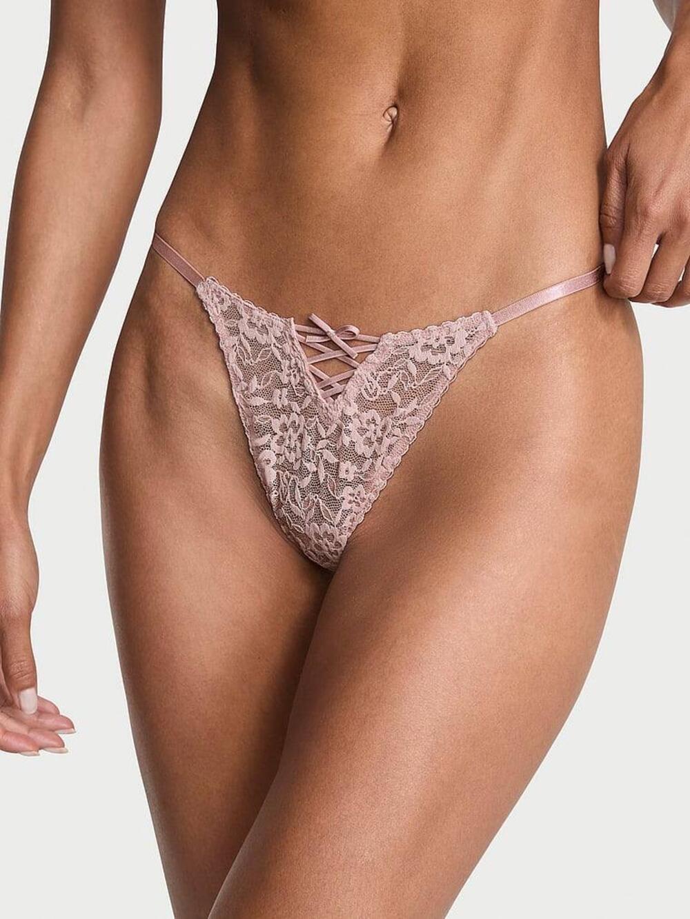 Lacie Lace-Up Bow String Thong Panty Розмір С Bare All (2Y35)