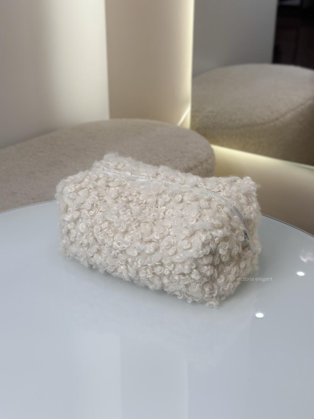 Плюшева косметичка Білий бараш, Медіум