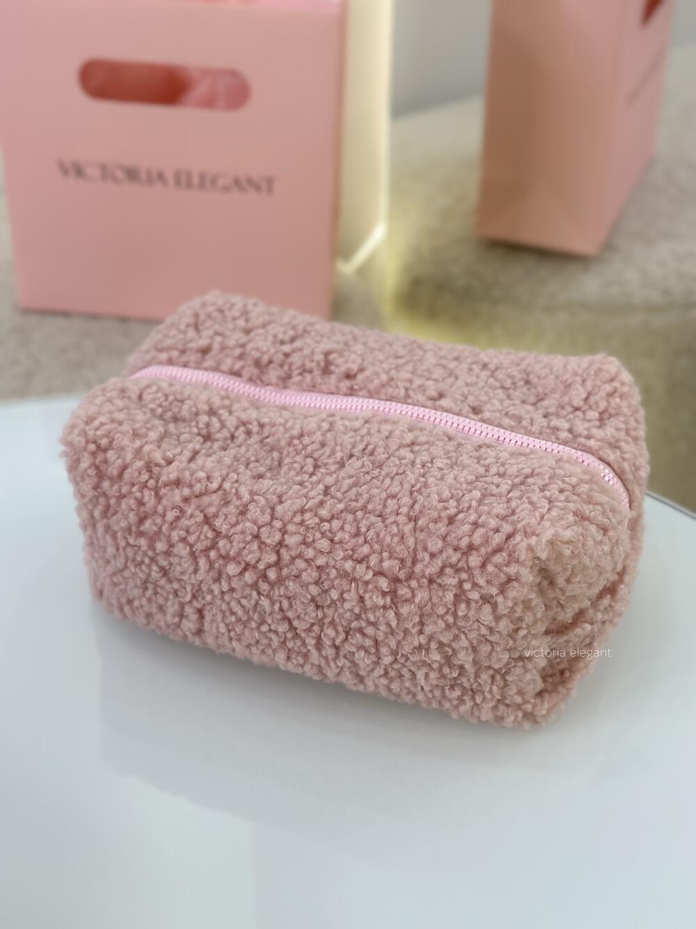 Плюшева косметичка Плющ рожева, Медіум