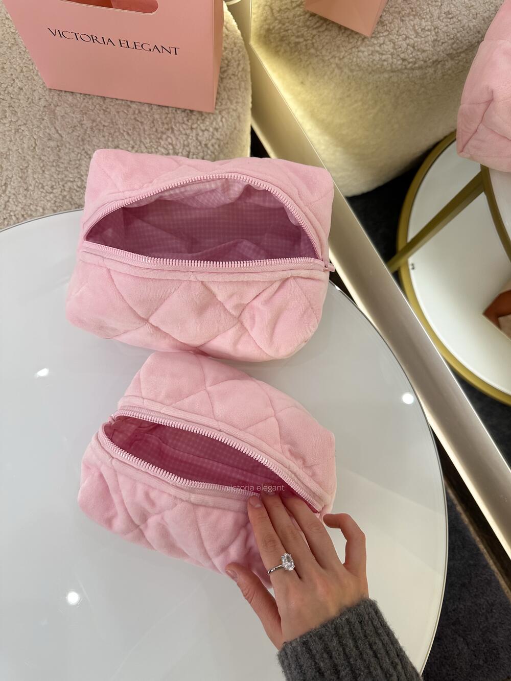 Плюшева косметичка Рожева ніжна, Медіум