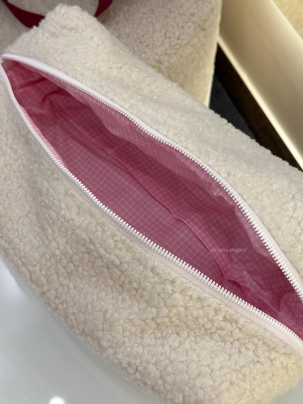 Плюшева косметичка Плющ білий, кейс(дайсон)