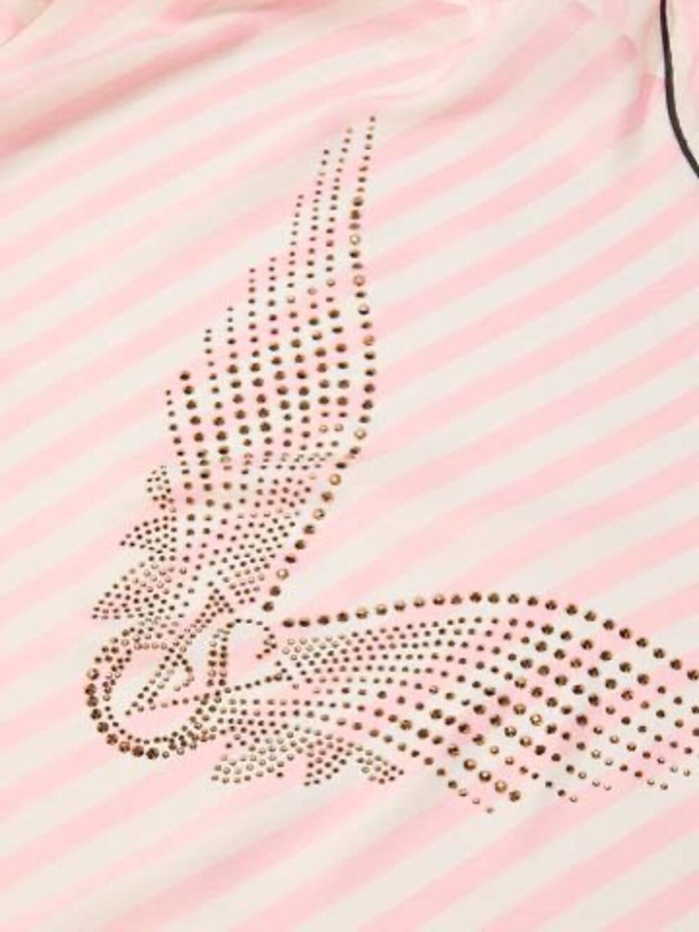 Халатик Backstage Satin Sparkle Short Robe Pink Iconic Stripes, Розмір ХS/S