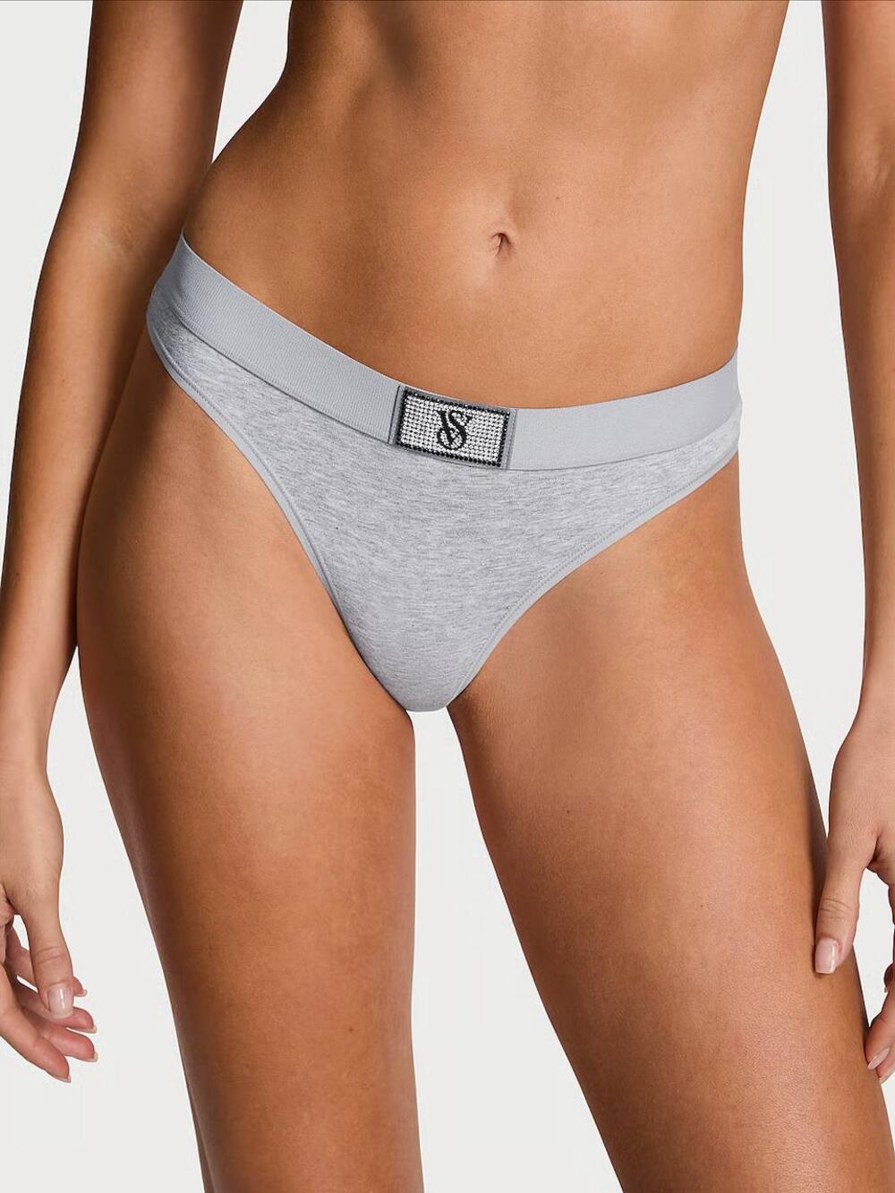 Трусики стрінги Logo Cotton Розмір S shine grey