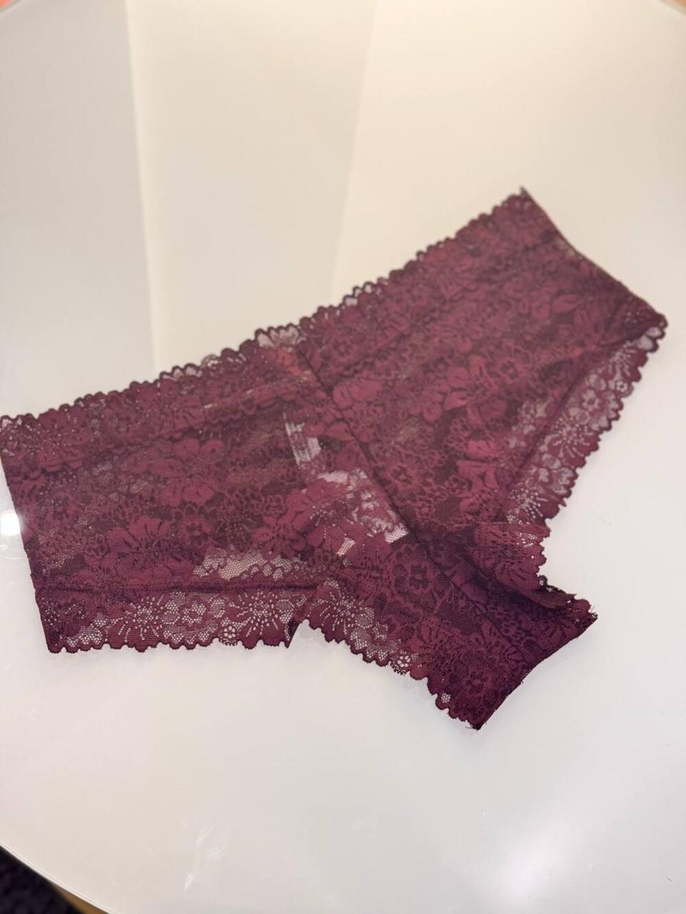 Трусики Lace Cheeky Panty розмір S Burgundy Brown (75Q6)