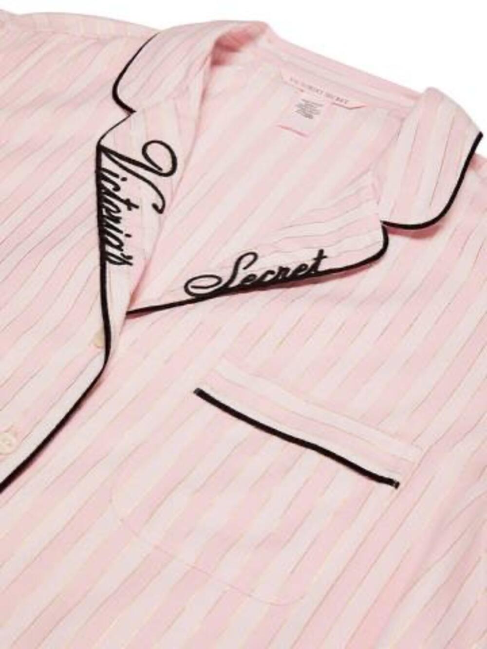 Фланелева піжама з шортами Embroidered Collar (7HGJ), Розмір М