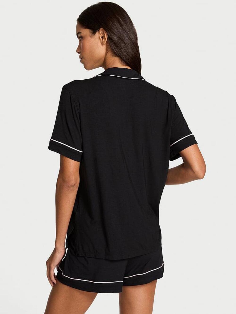 Модалова піжамка з шортами Black W Angel Pink Bow 7D2B, Розмір ХS