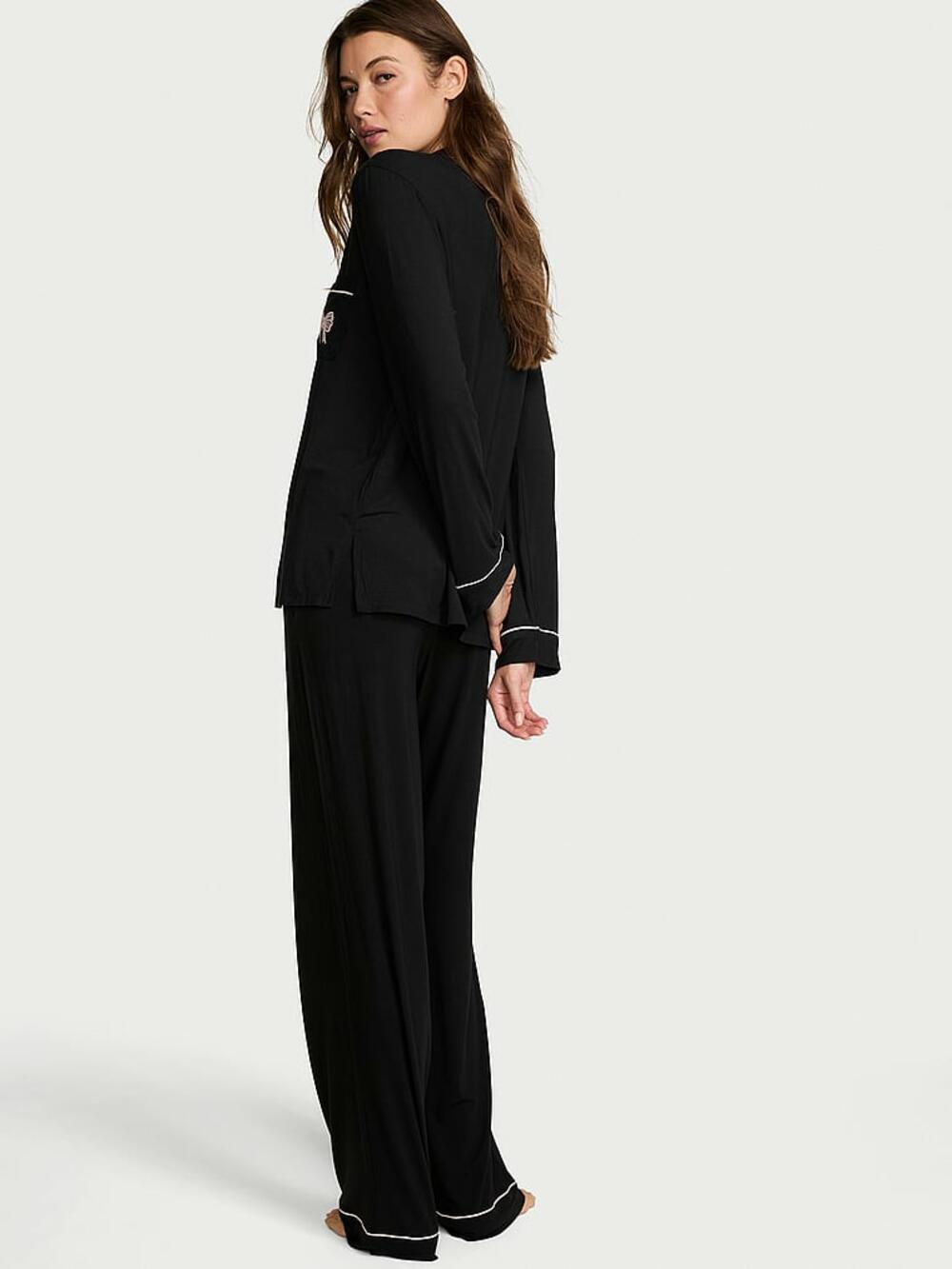 Модалова піжамка зі штанцями Black W Angel Pink Bow 7D2B, M regular