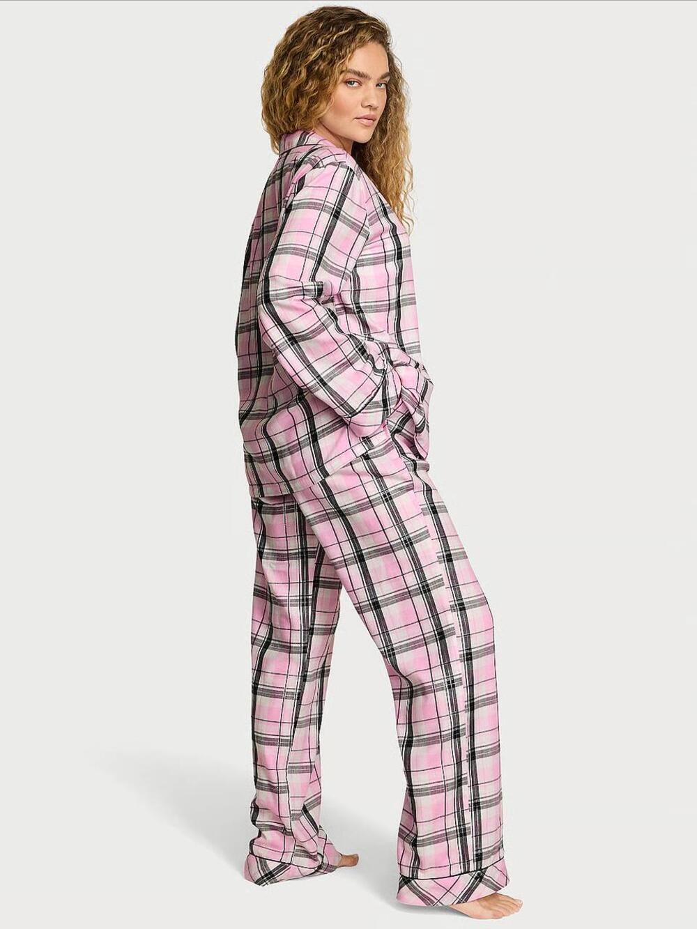 Фланелева піжама із штанцями Coconut white\Black Gold (7C7A), S regular