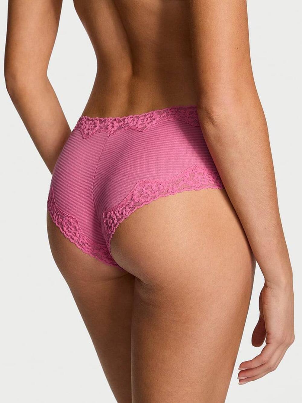 Cotton Lace-Waist Cheeky Panty Розмір S VS Rose Garden Pink (91S3)