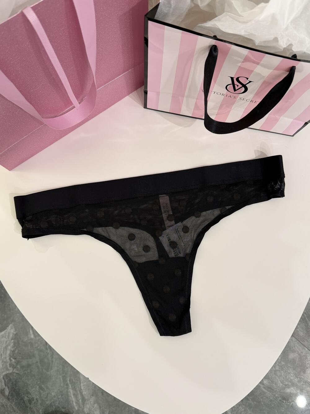 Трусики лого VS розмір Л сітка чорні