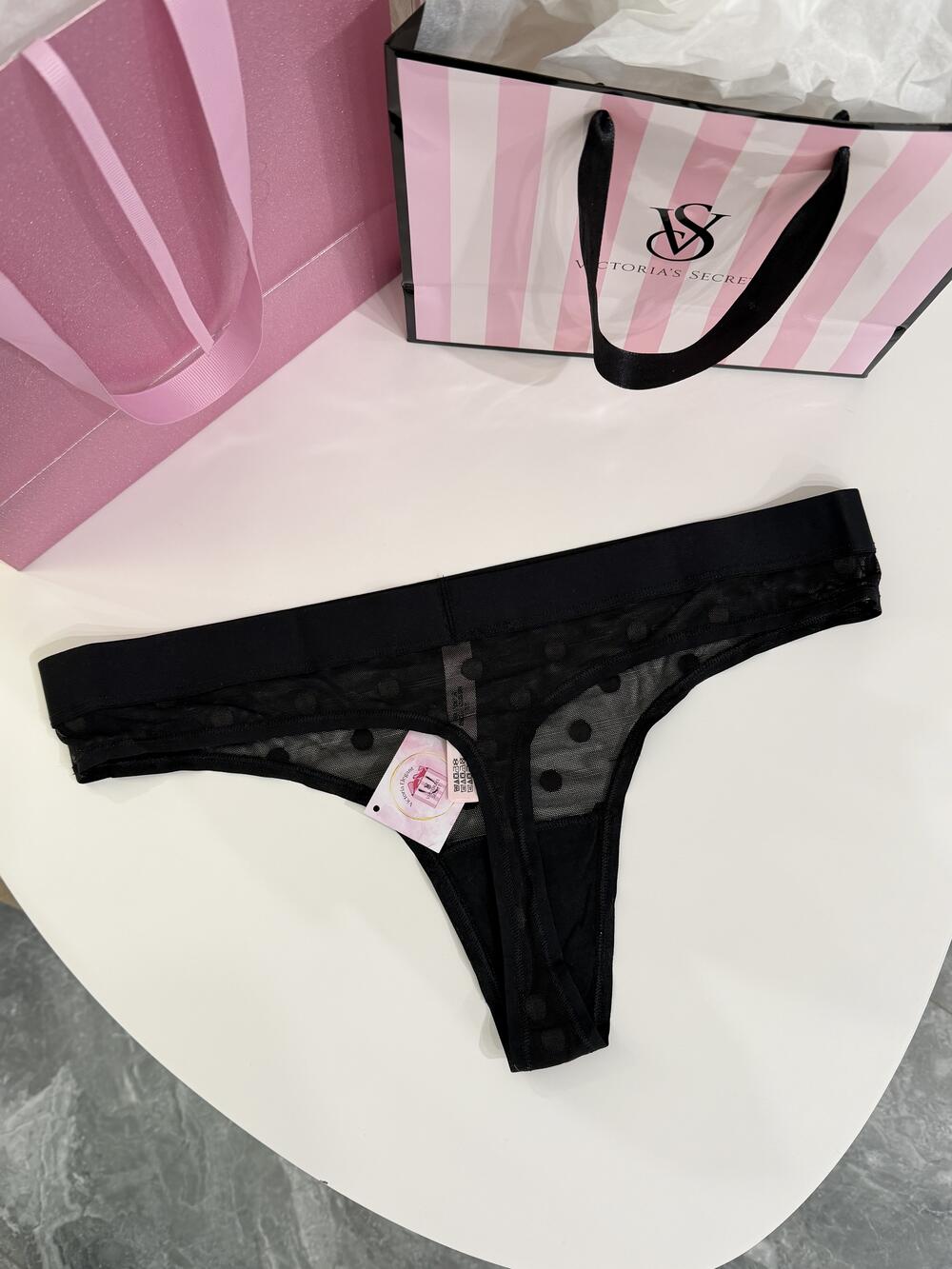 Трусики лого VS розмір Л сітка чорні