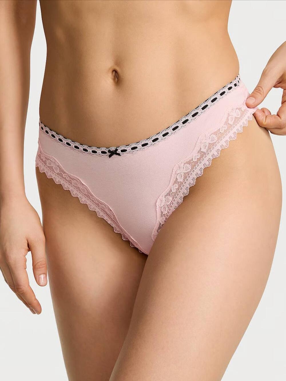 Lacie Lace-Up Bow String Thong Panty Розмір С Angel Pink (7F03