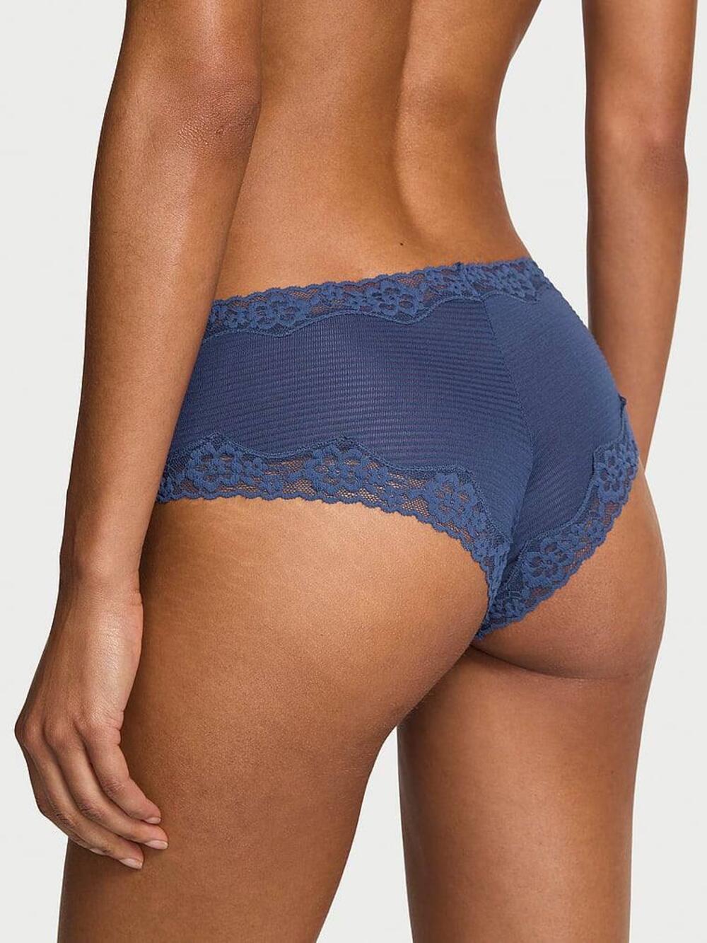 Cotton Lace-Waist Cheeky Panty Розмір S VS Ink Blue (02M3)