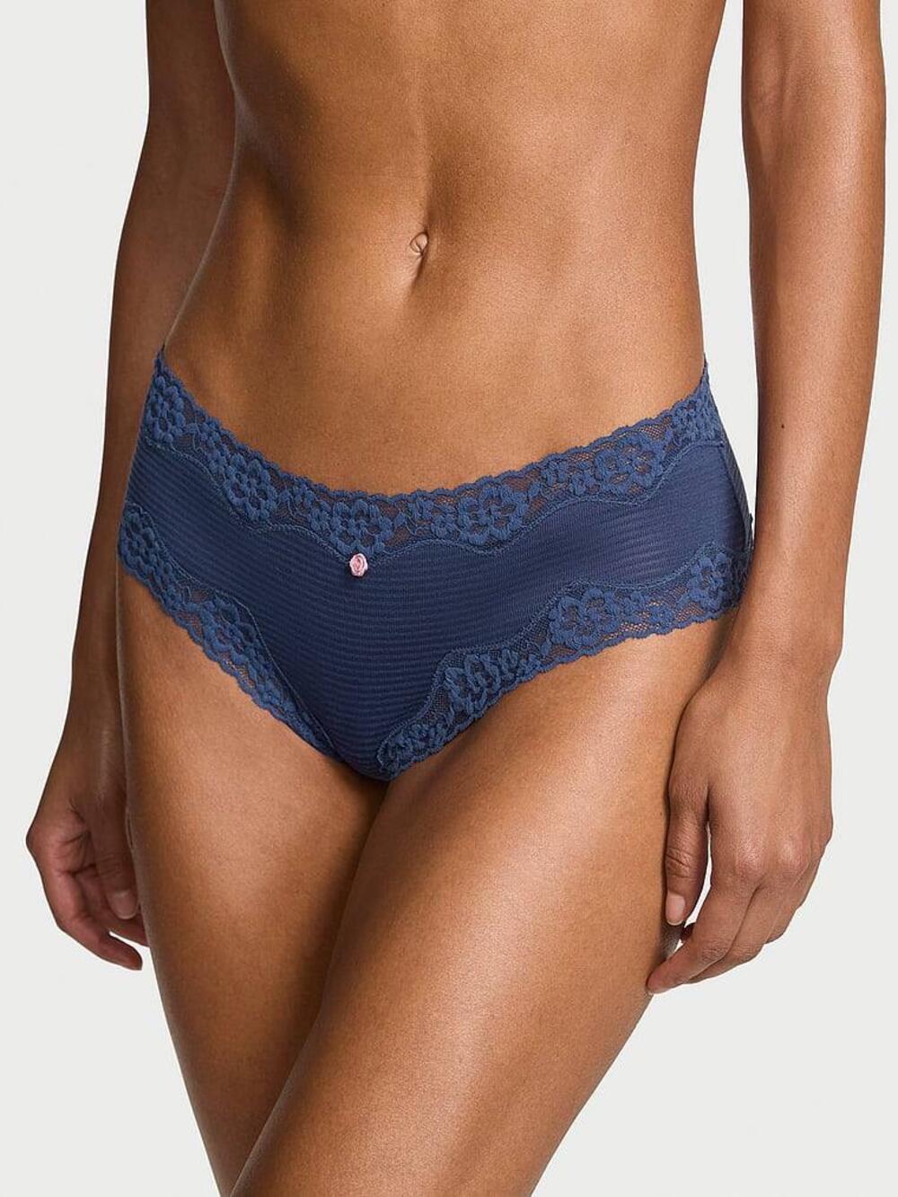 Cotton Lace-Waist Cheeky Panty Розмір S VS Ink Blue (02M3)